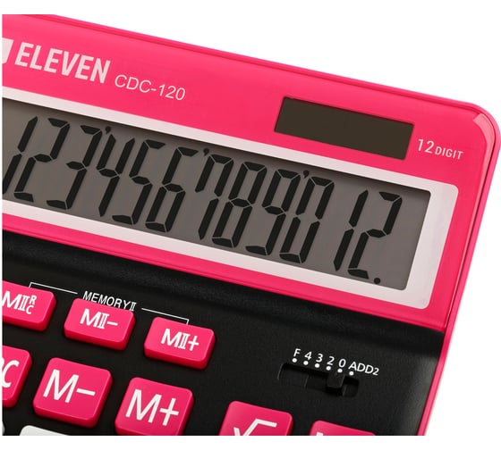 Калькулятор настольный Eleven CDC-120-BK/RD, 12 разрядов, двойное питание, 155х206х38 мм, черный/красный 365647