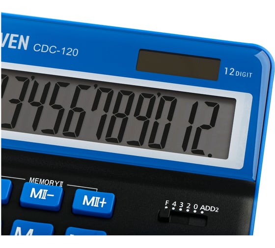 Калькулятор настольный Eleven CDC-120-BK/NV, 12 разрядов, двойное питание, 155х206х38 мм, черный/темно-синий 365643