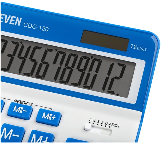 Калькулятор настольный Eleven CDC-120-WH/NV, 12 разрядов, двойное питание, 155х206х38 мм, белый/темно-синий 365644