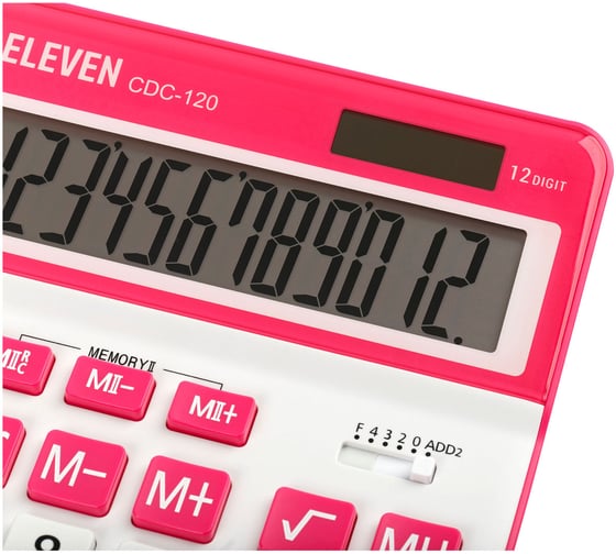 Калькулятор настольный Eleven CDC-120-WH/RD, 12 разрядов, двойное питание, 155х206х38 мм, белый/красный 365648
