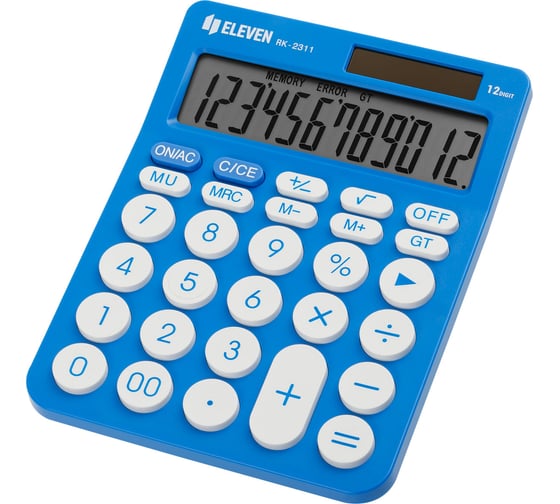 Калькулятор настольный Eleven RK-2311-BL, 12 разрядов, двойное питание, 143х192х26 мм, голубой 365639