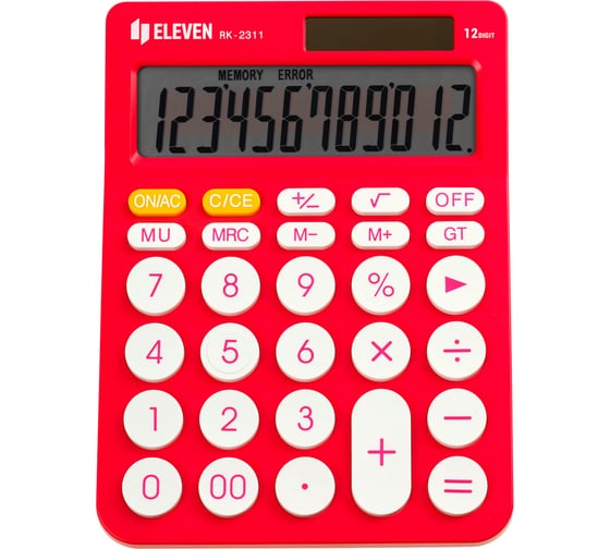 Калькулятор настольный Eleven RK-2311-PK, 12 разрядов, двойное питание, 143х192х26 мм, розовый 365640