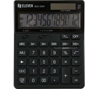 Калькулятор настольный Eleven SDC-333X-BK, 12 разрядов, двойное питание, 125х155х31 мм, черный 365637