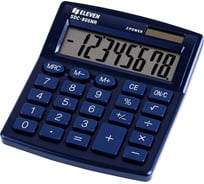 Калькулятор настольный Eleven SDC-805NR-NV, 8 разрядов, двойное питание, 127х105х21 мм, темно-синий 339211