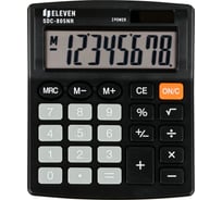 Калькулятор настольный Eleven SDC-805NR, 8 разрядов, двойное питание, 127х105х21 мм, черный 339209