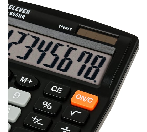 Калькулятор настольный Eleven SDC-805NR, 8 разрядов, двойное питание, 127х105х21 мм, черный 339209
