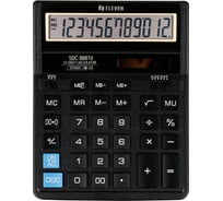 Калькулятор настольный Eleven SDC-888TII, 12 разрядов, двойное питание, 158х203х31 мм, черный 339221