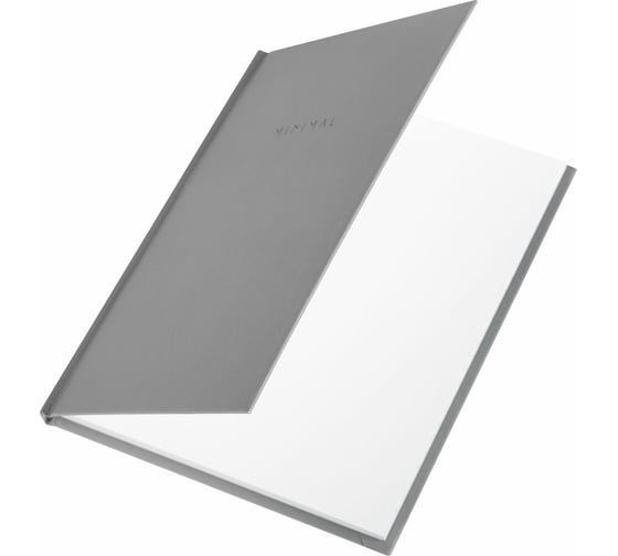 Блокнот BRAUBERG МАЛЫЙ ФОРМАТ 110x147 мм, А6, 80 л, твердый, клетка, Minimal, серый 116445