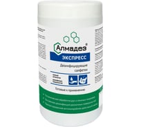Дезинфицирующие спиртовые салфетки АЛМАДЕЗ -Экспресс №100 170-145 мм в банке САЛ-В-62