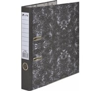 Папка-регистратор LITE 55 мм, мрамор, черный, металлическая окантовка, собранный KP9055