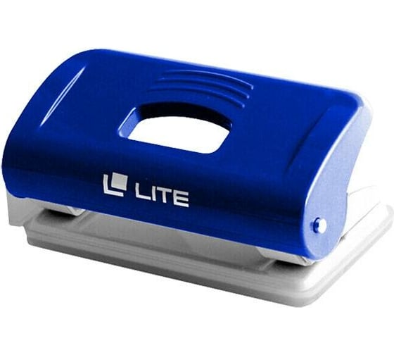 Дырокол LITE 10 листов, 2 отверстия, пластик, синий, линейка форматов DL-10B