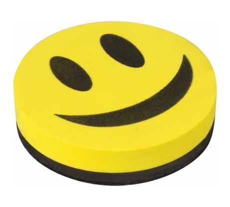 Стиратель 12 шт в упаковке Staff магнитный для магнитно-маркерной доски круглый д.90 мм "Смайлик" Basic  236751