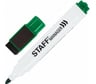 Маркер 12 шт в упаковке Staff стираемый для белой доски на магните со стирателем ЗЕЛЕНЫЙ 3 мм "Manager"  152005