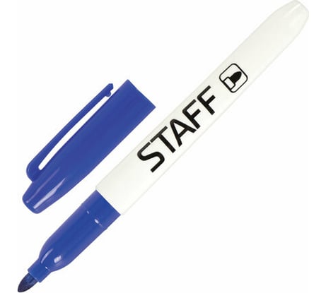 Маркер 12 шт в упаковке Staff стираемый для белой доски СИНИЙ EVERYDAY 25 мм тонкий корпус  151094