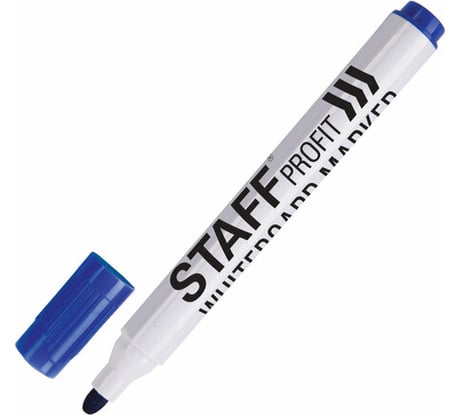 Маркер 12 шт в упаковке Staff стираемый для белой доски СИНИЙ PROFIT 25 мм  151645