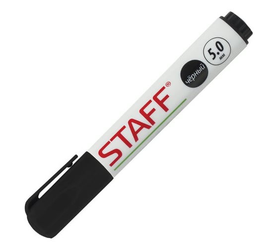 Маркер 12 шт в упаковке Staff стираемый для белой доски ЧЕРНЫЙ Manager 5 мм с клипом  151491