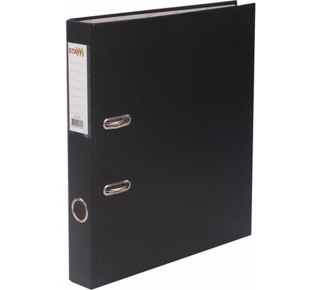 Папка-регистратор STAFF Manager с покрытием из ПВХ, 50 мм, без уголка, черная 225186