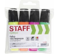 Набор текстовыделителей 12 шт в упаковке Staff EVERYDAY 4шт АССОРТИ скошенный наконечник 1-5мм 151643
