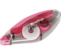 Корректирующая лента Berlingo Neon 5 мм х 10 м, розовый, PET бокс, европодвес 346422