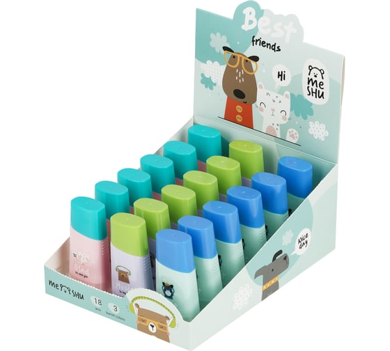 Корректирующая лента MESHU Best friends, 5 мм х 6 м, дисплей-бокс, ассорти 359567