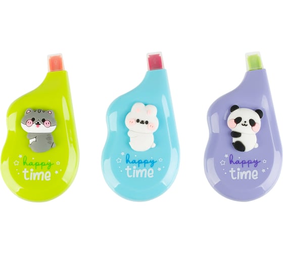 Корректирующая лента MESHU Happy friends, 5 мм х 8 м, блистер, европодвес, ассорти 359572
