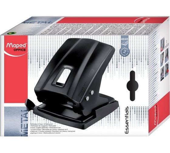Дырокол MAPED Essentials металлический большой, черный 224927