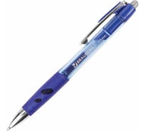 Ручка 12 шт в упаковке BRAUBERG гелевая автомат. с грипом Officer СИНЯЯ корп.тонир., синий 0,5 мм, линия 0,35 мм 141056