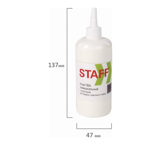Клей ПВА STAFF евро, 150 г 221207