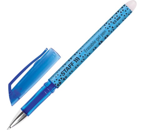 Ручка 12 шт в упаковке Staff стираемая гелевая СИНЯЯ хромированные детали узел 05мм линия 035мм  142494