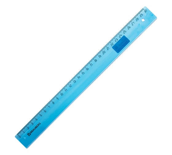 BRAUBERG Линейка пластик 30 см , прозрачная, тонированная, 20 шт, 210610 1
