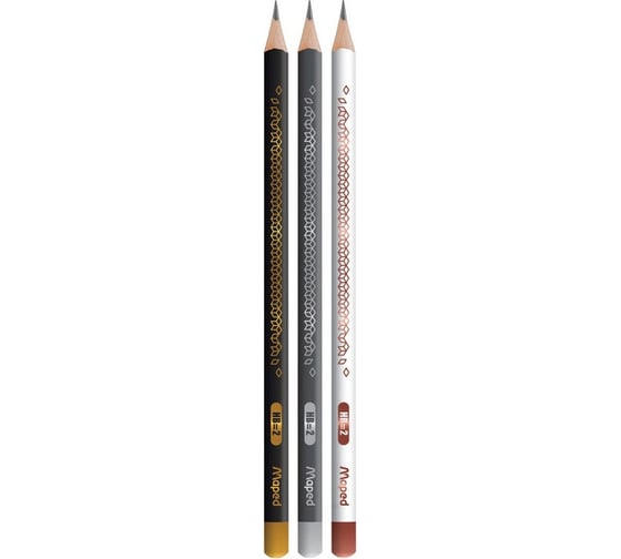 Чернографитные карандаши MAPED Black Pep's Deco HB, трехгранные, 12 шт 181603