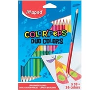 Двусторонные карандаши MAPED Color'Peps Duo 18 штук, 36 цветов 181594