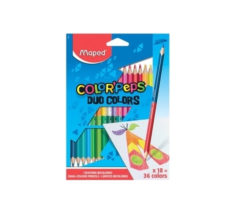 Двусторонные карандаши MAPED Color'Peps Duo 18 штук, 36 цветов 181594