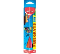 Цветные карандаши Maped Color'Peps Star 12 цветов, трехгранные, с точилкой 180770