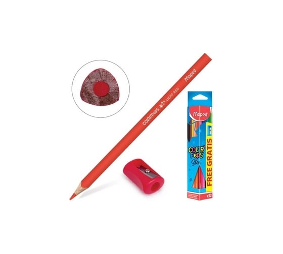 Цветные карандаши Maped Color'Peps Star 12 цветов, трехгранные, с точилкой 180770