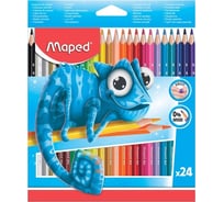 Цветные карандаши Maped Pulse 24 цвета, пластиковые, трехгранные, заточенные, европодвес 181601