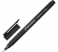 Ручка 12 шт в упаковке BRAUBERG капиллярная линер Carbon ЧЕРНАЯ металлический наконечник, трехгранная, 0,4 мм 141523