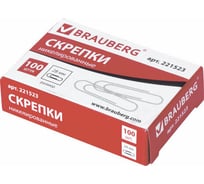 Скрепки BRAUBERG 28 мм никелированные 100 шт. в картонной коробке RU  221523 16745666