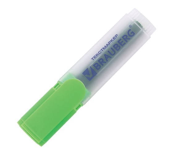 Текстовыделитель 10 шт в упаковке BRAUBERG "FLUO" ЗЕЛЕНЫЙ линия 1-5 мм  150399