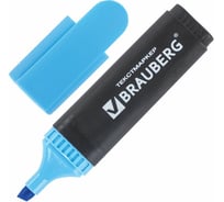 Текстовыделитель 10 шт в упаковке BRAUBERG "Contract" ГОЛУБОЙ линия 1-5 мм  150391