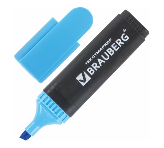 Текстовыделитель 10 шт в упаковке BRAUBERG "Contract" ГОЛУБОЙ линия 1-5 мм  150391 1