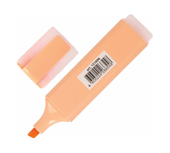 Текстовыделитель 12 шт в упаковке BRAUBERG "ORIGINAL PASTEL" ПЕРСИКОВЫЙ линия 1-5 мм  151696