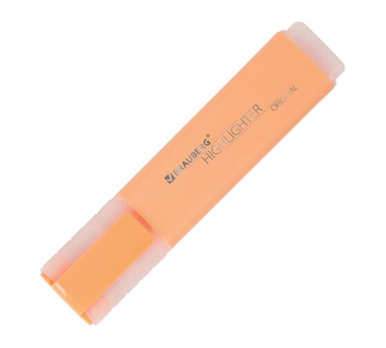 Текстовыделитель 12 шт в упаковке BRAUBERG "ORIGINAL PASTEL" ПЕРСИКОВЫЙ линия 1-5 мм  151696