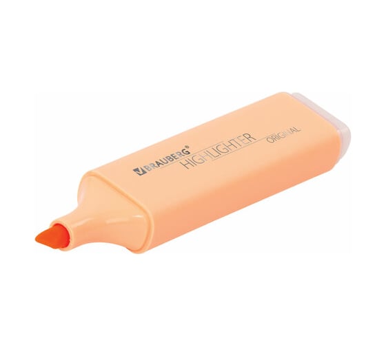 Текстовыделитель 12 шт в упаковке BRAUBERG "ORIGINAL PASTEL" ПЕРСИКОВЫЙ линия 1-5 мм  151696