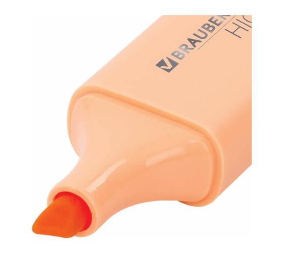 Текстовыделитель 12 шт в упаковке BRAUBERG "ORIGINAL PASTEL" ПЕРСИКОВЫЙ линия 1-5 мм  151696