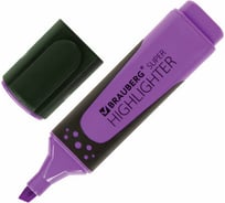 Текстовыделитель 12 шт в упаковке BRAUBERG "SUPER" ФИОЛЕТОВЫЙ прорезиненный корпус линия 1-5 мм  151743