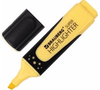 Текстовыделитель 12 шт в упаковке BRAUBERG "SUPER PASTEL" ВАНИЛЬ прорезиненный корпус линия 1-5 мм  151749