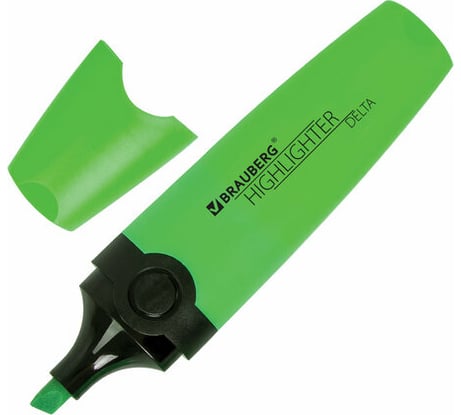 Текстовыделитель 12 шт в упаковке BRAUBERG "DELTA" ЗЕЛЕНЫЙ линия 1-5 мм  151720