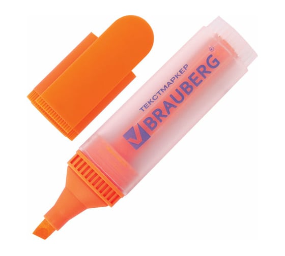 Текстовыделитель 10 шт в упаковке BRAUBERG "FLUO" ОРАНЖЕВЫЙ линия 1-5 мм  150402 1