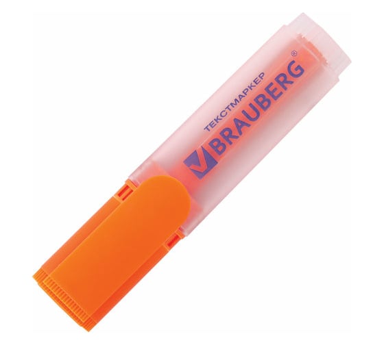 Текстовыделитель 10 шт в упаковке BRAUBERG "FLUO" ОРАНЖЕВЫЙ линия 1-5 мм  150402